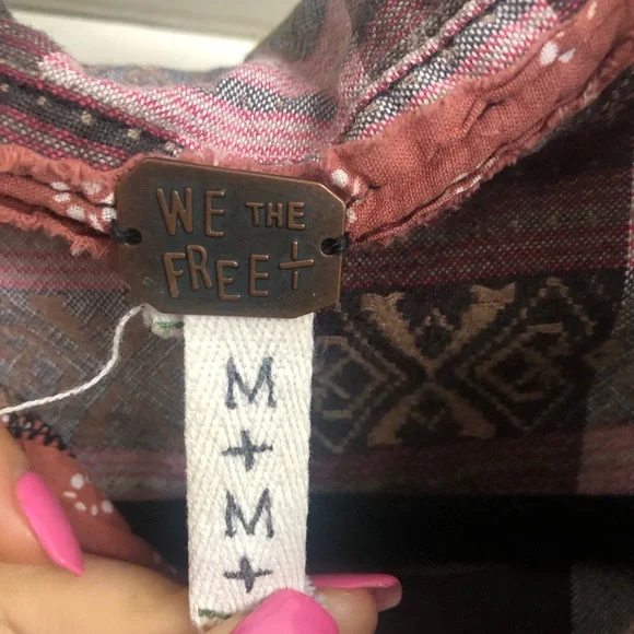 Free People We The Free Colorful Button Up Long Sleeve - Picture 3 of 9